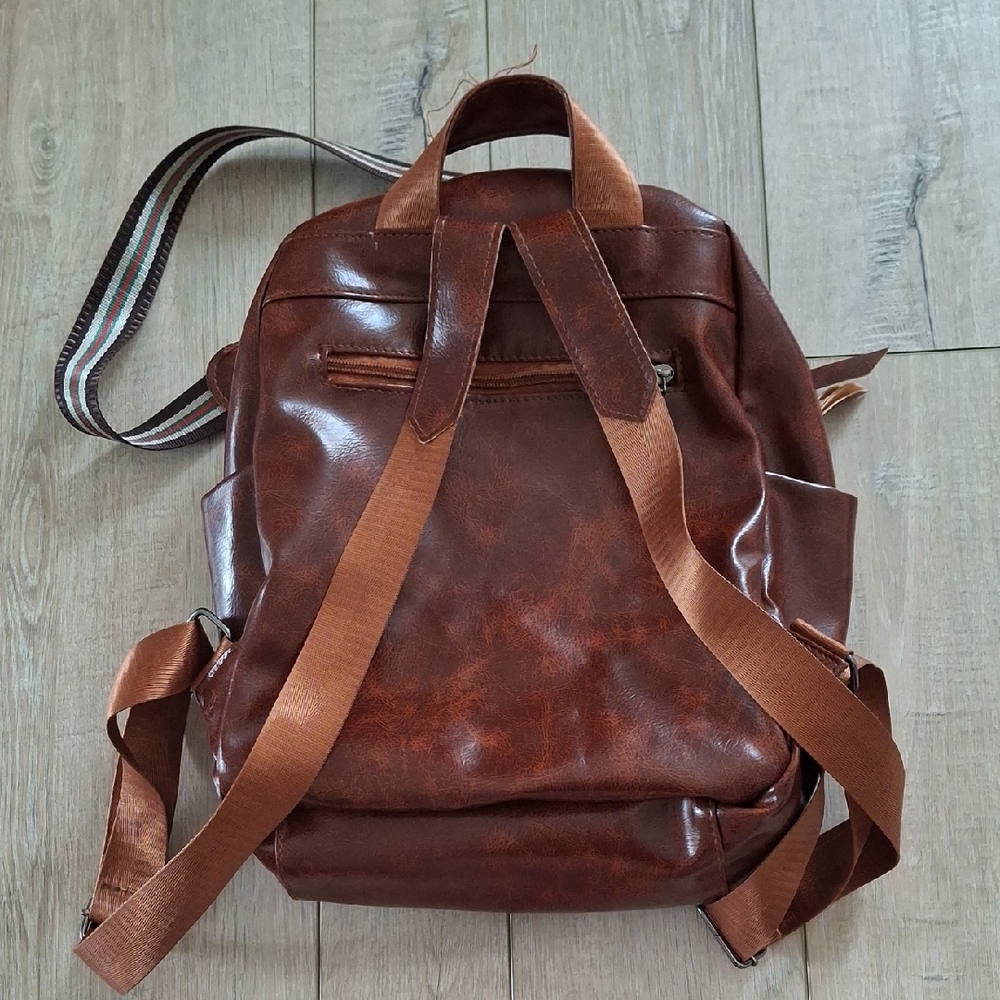 Brown Leather Backpack - Picture 3 of 14